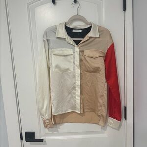 Colorblock Button-Up Shirt